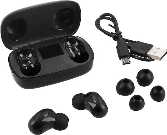 Lamtech LAM023138 In-ear Bluetooth Handsfree Ακουστικά με Θήκη Φόρτισης Μαύρα