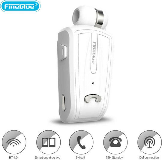 Fineblue F-V6 In ear Bluetooth хендсфри Слушалка Бял