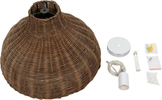 GloboStar Mayotte Pendant Light Brown Bell with Socket E27 42x42x28cm