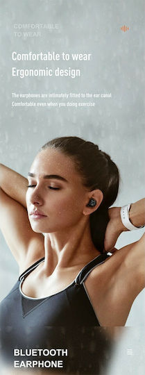 Joyroom JR-TL1 Pro In-Ear Bluetooth-Freisprecheinrichtung Kopfhörer mit Schweißresistenz und Ladeetui Schwarz