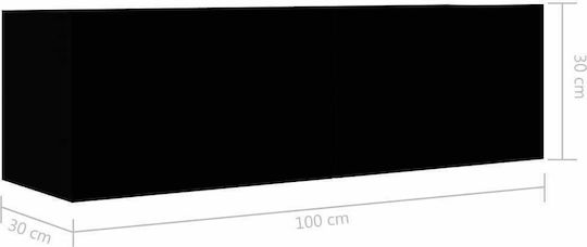 Living Room TV Unit Μαύρο L100xW30xH30cm
