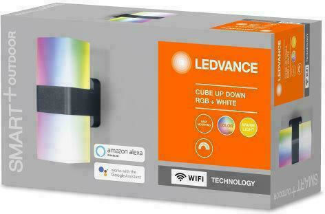 Ledvance Wifi Cube Wall Updown Стенен Външен Плафон LED IP44 14W с Топло бяло Светлина Двоен лъч