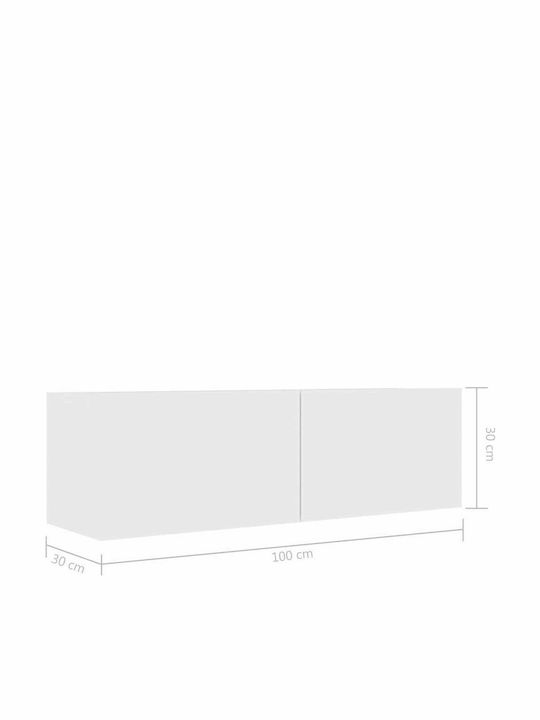 Living Room TV Unit Λευκό L100xW30xH30cm