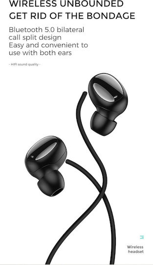 Joyroom JR-T08 In-ear Bluetooth Handsfree Earphones with Sweat Resistance and Charging Case Black