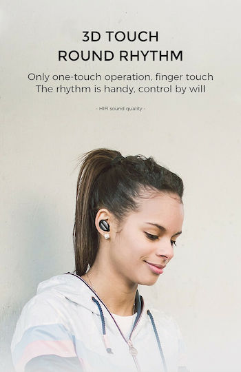 Joyroom JR-T08 In-ear Bluetooth Handsfree Earphones with Sweat Resistance and Charging Case Black
