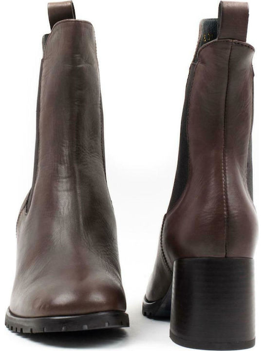 Leather Women's Ankle Boots Brown
