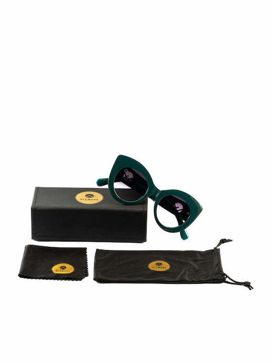 Olympus Sunglasses Hera Γυναικεία Γυαλιά Ηλίου με Πράσινο Κοκκάλινο Σκελετό και Καφέ Ντεγκραντέ Φακό 02-006