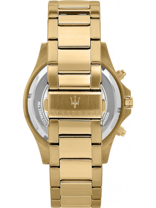 Maserati Sfida Men's Watch 44mm Chronograph Battery with Gold Metal Bracelet