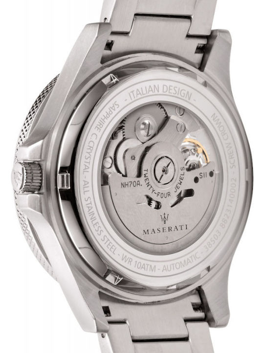 Maserati Sfida Uhr Automatisch mit Metallarmband Black/Silver