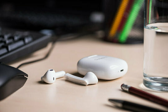 GoGEN Bar Earbud Bluetooth хендсфри Слушалки с Устойчивост на Пот и Кутийка за Зареждане Бял