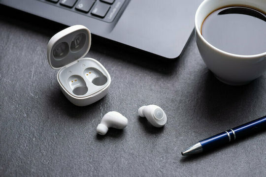 GoGEN Buddies In ear Bluetooth хендсфри Слушалки с Устойчивост на Пот и Кутийка за Зареждане Бял
