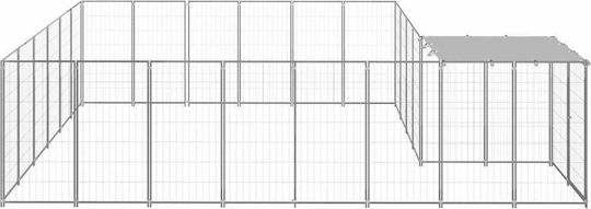 vidaXL Dog Park 12.1 sq.m. Made of Metallic Material in Silver Colour 440 x 330 x 110 cm
