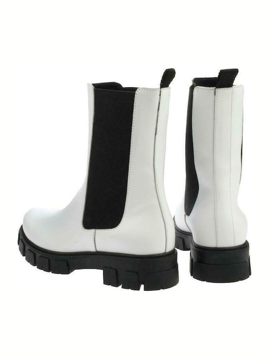 Leather Women's Ankle Boots White