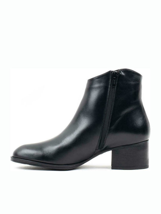 Wonders Leather Women's Ankle Boots Black