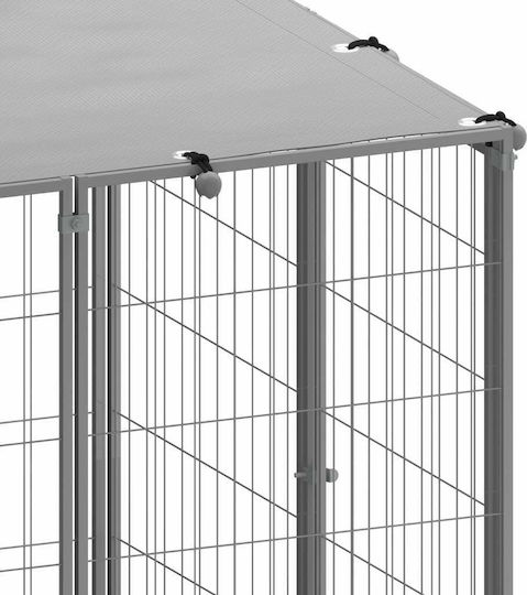 vidaXL Dog Park 10.89 sq.m. Made of Metal in Silver Colour 550 x 220 x 110 cm