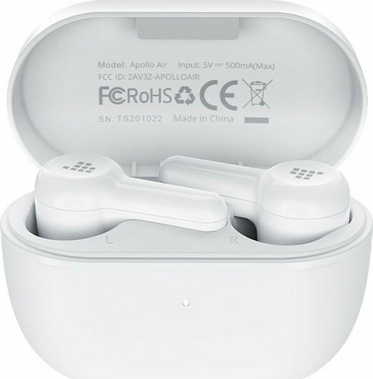 Tronsmart Apollo Air In-ear Bluetooth Handsfree Ακουστικά με Αντοχή στον Ιδρώτα και Θήκη Φόρτισης Λευκά