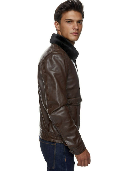 Cruz Lederjacke Winter Jacke Braun