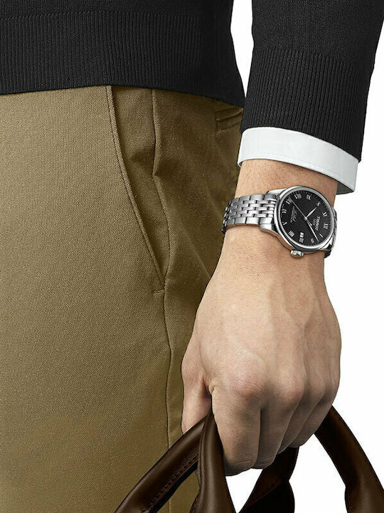 Tissot Le Locle Powermatic 80 Herrenuhr 39mm Automatisch mit Silber Metallarmband