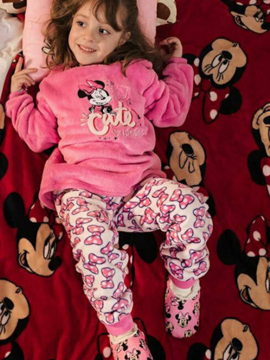 Cerda Pijamale Copii Iarna Fleece Roz Minnie Mouse