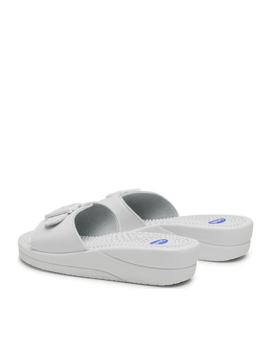 Massage Women's Flat Sandals Anatomic in White Color