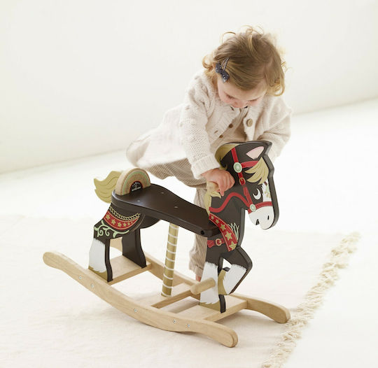 Le Toy Van Wooden Rocking Toy Horse for 12+ months with Max Load Capacity 50kg Brown