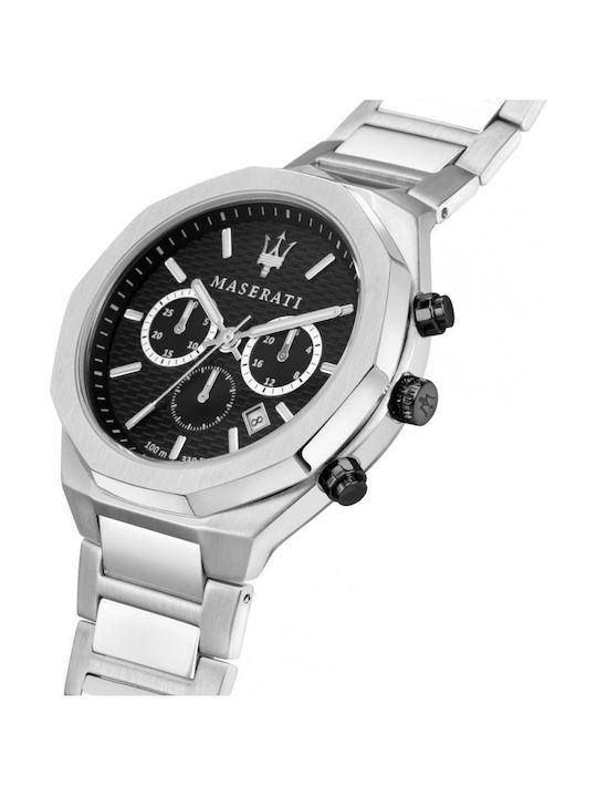 Maserati Watch Chronograph Battery with Silver Metal Bracelet