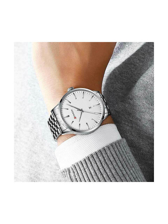 Curren Watch Battery with Silver Metal Bracelet