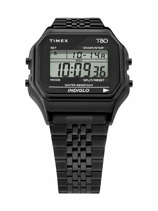 Timex T80 Digital Men's Watch 34mm Battery Black