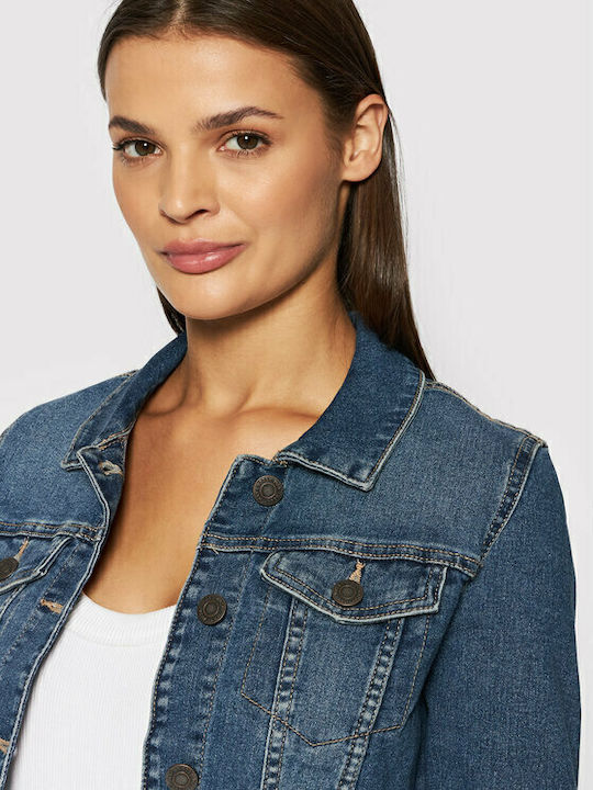 Debra Kurz Damen Jeansjacke Blau