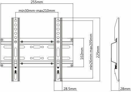 Brateck KL25-22F Βάση Τηλεόρασης Τοίχου έως 42" και 35kg