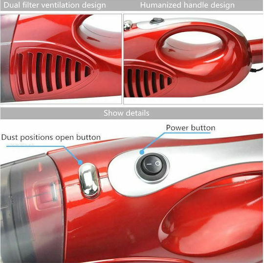 Jinke JK-2 Elektrisch 2-in-1 Staubsauger Stick & Handgerät 1200W Rot