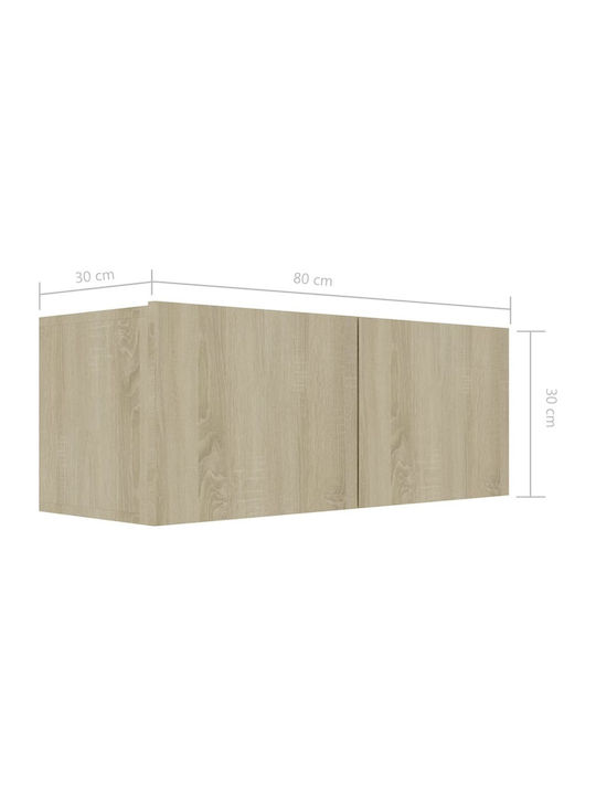 Wand Wohnzimmer Schrank aus Spanplatte Sonoma 80x30x30cm