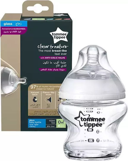Tommee Tippee Πλαστικό Μπιμπερό Closer to Nature Κατά των Κολικών με Θηλή Σιλικόνης για 0+ μηνών 150ml