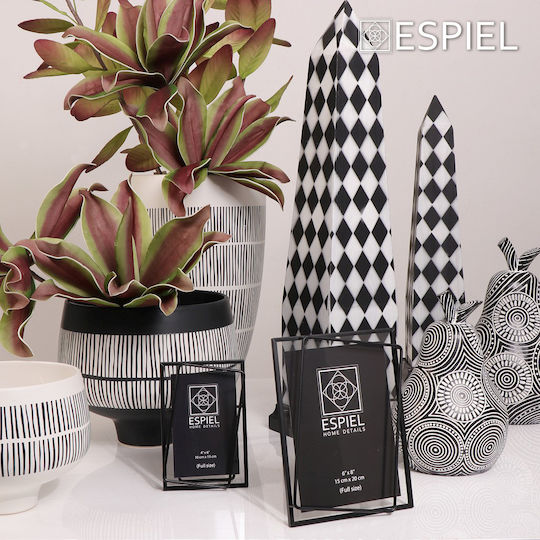 Espiel Dekoratives Birne aus Polyresin Black / White 14.8x13.5x23cm 1Stück Espiel Dekoratives Birne aus Polyresin Black / White 14.8x13.5x23cm 1Stück