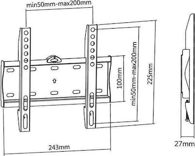 Superior Electronics 23-42 Fixed Extra Slim Βάση Τηλεόρασης Τοίχου έως 42" και 30kg