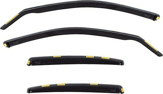 Heko Set of Windbreakers Front and Rear Car Dark Fime for Skoda Octavia 5 4D/5D 2004 4pcs