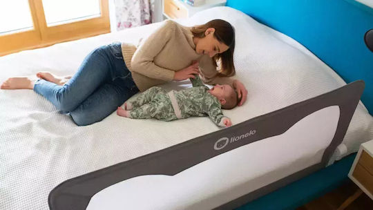 Lionelo Hanna Foldable Bed Rail Guard Simple Placement made of Fabric in Gray Color 150x35x66εκ. 1pcs