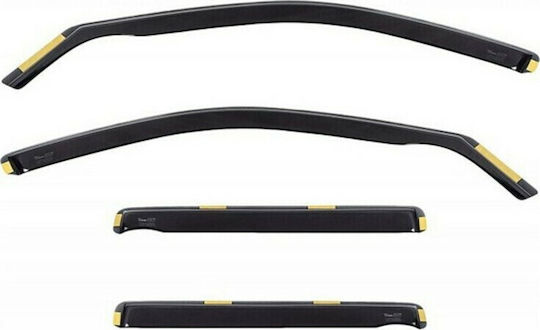 Heko Set of Windbreakers Front and Rear Car Dark Fime for Toyota Prius 4pcs