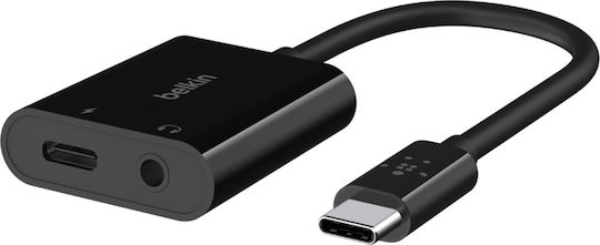 Belkin RockStar Μετατροπέας 3.5mm / USB-C male σε USB-C female 1τμχ