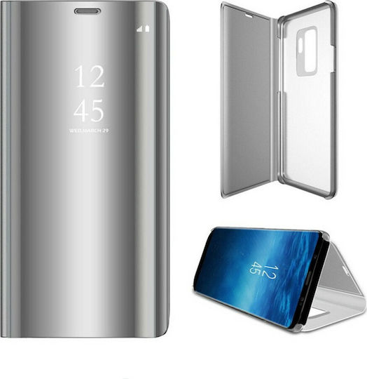 Hurtel Clear View Book Πλαστικό Ασημί (Redmi Note 9)