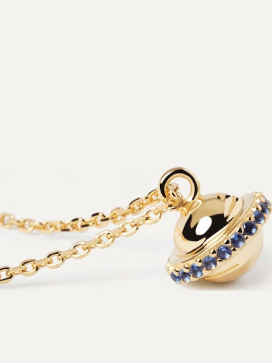P D Paola Gold Plated Silver Chain Kids Necklaces with Stones Saturn Trip Gold CO01-234-U