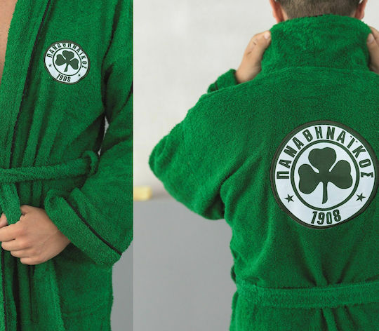 Palamaiki Kids Hooded Bathrobe Panathinaikos Green