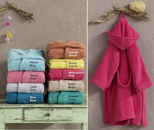 Nima Kids Hooded Bathrobe Wizard Orange Sorbet