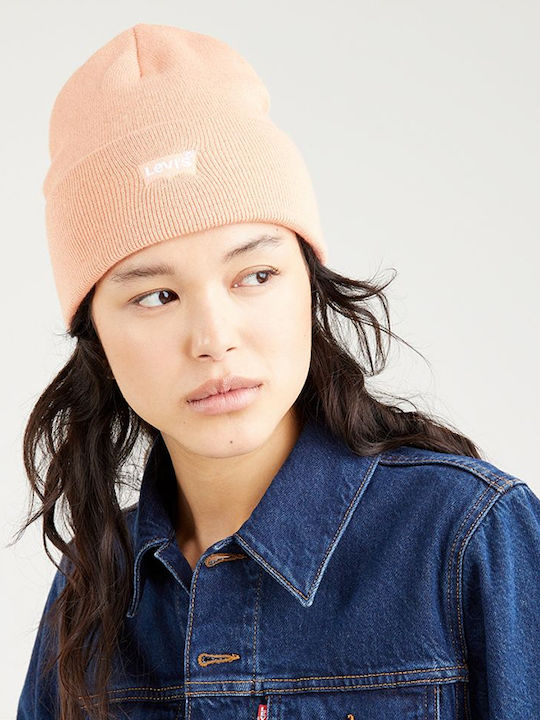 Knitted Beanie Cap Peach