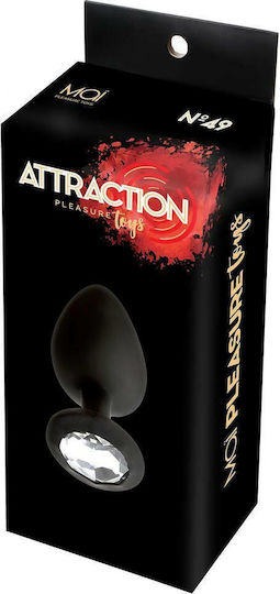 Mai No 49 Anal Plug Large Silicone with Jewel Transparent Large Black