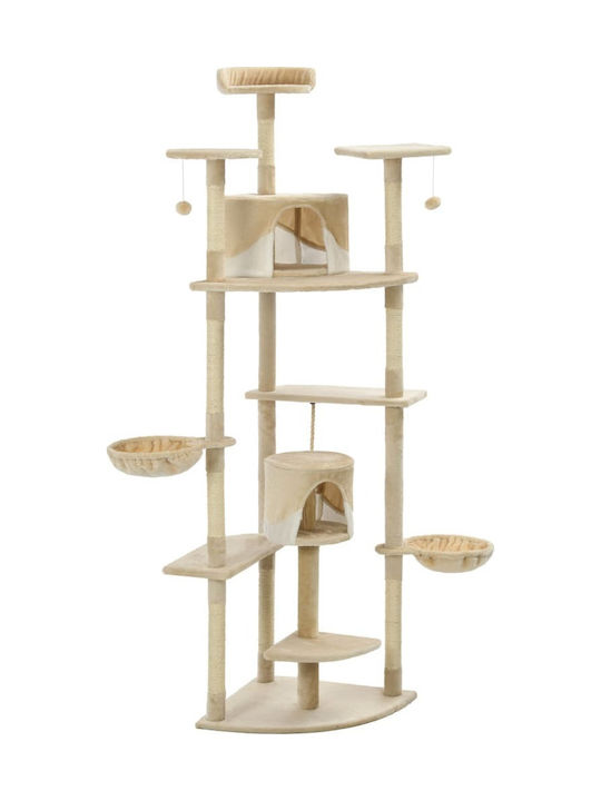 vidaXL Scratching Post Cat Trees Beige 8 levels 103x77x203cm