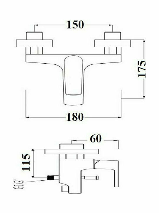 Orabella VK 10160 Amestecare Baterie Cadă Set complet Argint