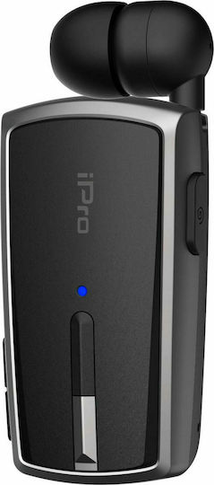 iPro RH120 In-ear Bluetooth Handsfree Ακουστικό Πέτου Μαύρο / Γκρί