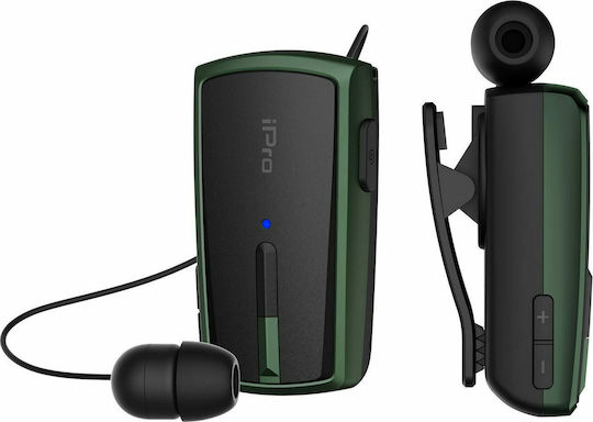 iPro RH120 In-ear Bluetooth Handsfree Ακουστικό Πέτου Μαύρο / Πράσινο