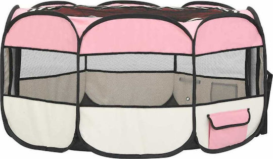 vidaXL Foldable Park Dog Folding Pink 145x145x61cm made of Fabric in Pink Color 145 x 145 x 61cm